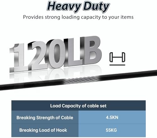 10-Pack Safety Security Cables for DJ Stage Lighting, 2ft Stainless Steel Cable with 5/32" Diameter, Black Ropes, alternate