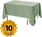 10-Pack Sage Green Tablecloths for Rectangle Tables, 70 x 108 in, alternate view 2