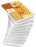 10-Pack Serving Tray Set, Reusable Plastic Serving Platter for Party Supplies, Entertaining, Grilling