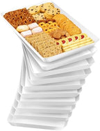 10-Pack Serving Tray Set, Reusable Plastic Serving Platter for Party Supplies, Entertaining, Grilling