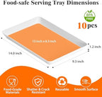 10-Pack Serving Tray Set, Reusable Plastic Serving Platter for Party Supplies, Entertaining, Grilling, alternate view 3