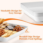 10-Pack Serving Tray Set, Reusable Plastic Serving Platter for Party Supplies, Entertaining, Grilling, alternate view 4