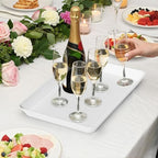 10-Pack Serving Tray Set, Reusable Plastic Serving Platter for Party Supplies, Entertaining, Grilling, alternate view 6