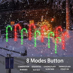 10 Pack Solar Candy Cane Lights, 21 Inch Red and Green Christmas Yard Decor, alternate view 5