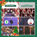10 Pack Solar Candy Cane Pathway Lights, Warm White Christmas Decor, alternate view 4