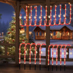 10 Pack Solar Candy Cane Pathway Lights, Warm White Christmas Decor, alternate view 6