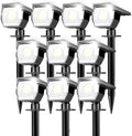 10 Pack Solar Spot Lights Outdoor Waterproof, Landscape Spotlights