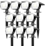 10 Pack Solar Spot Lights Outdoor Waterproof, Landscape Spotlights