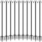 10 Pack String Light Poles,10 Ft Light Poles for Outside String Lights, Outdoor Lights Pole with Fork, Metal