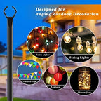 10 Pack String Light Poles,10 Ft Light Poles for Outside String Lights, Outdoor Lights Pole with Fork, Metal, alternate view