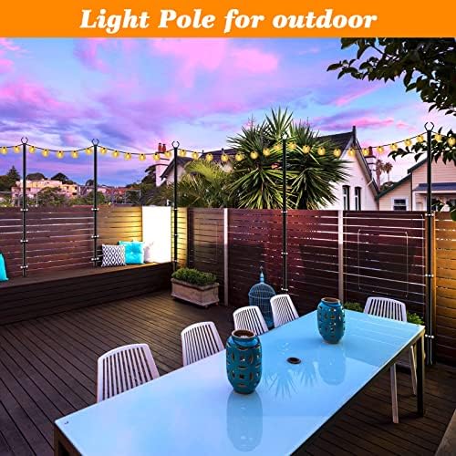 10 Pack String Light Poles,10 Ft Light Poles for Outside String Lights, Outdoor Lights Pole with Fork, Metal, alternate view