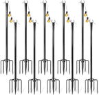 10 Pack String Light Poles for Outside, Adjustable Metal Patio Light Poles