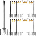 10 Pack String Light Poles for Outside, Upgraded Heavy-Duty Metal Poles for Outdoor String Lights with Fork