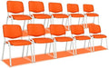 10-Pack Waiting Room Chairs, Stackable Chair for Office, Pu-Orange