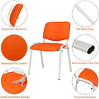 10-Pack Waiting Room Chairs, Stackable Chair for Office, Pu-Orange, alternate view 6