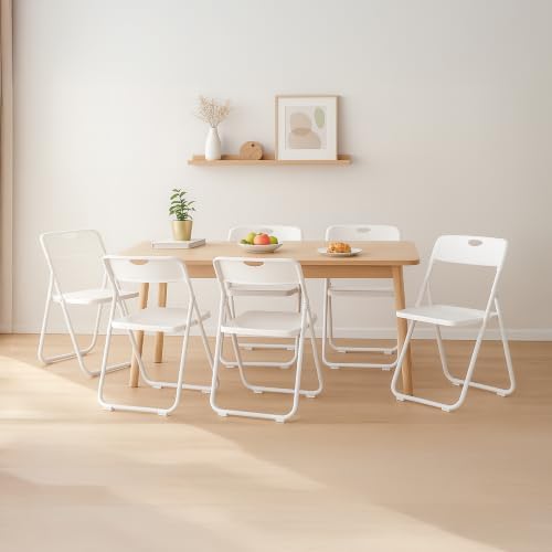 10 Pack White Plastic Folding Chairs, Lightweight Foldable Chair, alternate view 2