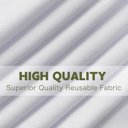 10 Pack White Round Spandex Tablecloths for 60in Tables, 120Inch Stretchy Fitted 5FT Round Table Clothes, alternate view 4