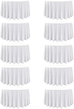 10-Pack White Round Tablecloths, 108 in, for 4-5 Ft Round Tables in White