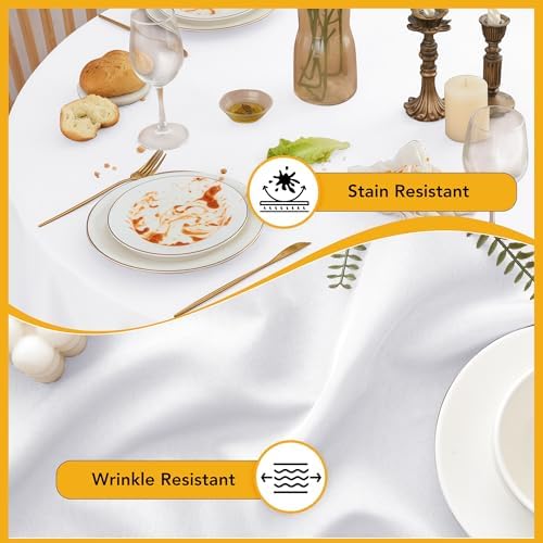 10-Pack White Round Tablecloths, 108 in, for 4-5 Ft Round Tables in White, alternate view 3