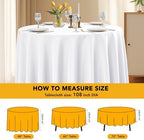 10-Pack White Round Tablecloths, 108 in, for 4-5 Ft Round Tables in White, alternate view 6