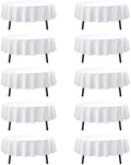 10-Pack White Round Tablecloths, 84 in, for 3-5 Ft Round Tables in White