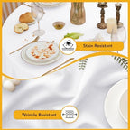 10-Pack White Round Tablecloths, 84 in, for 3-5 Ft Round Tables in White, alternate view 3