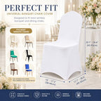 10 Pack White Spandex Chair Covers - Stretch Polyester Slipcovers for Wedding, Banquet, Party & Dining Chairs, alternate view