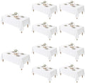 10 Pack White Square Tablecloths 70x120 Inch for 6-8 Ft Rectangle Tables in 70x120 Inch in White