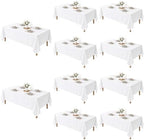 10 Pack White Square Tablecloths 70x120 Inch for 6-8 Ft Rectangle Tables in 70x120 Inch in White