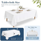 10 Pack White Square Tablecloths 70x120 Inch for 6-8 Ft Rectangle Tables in 70x120 Inch in White, alternate view 3