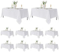 10 Pack White Table Cloths 70x120 Inch for 6-8 Ft Rectangle Tables in 70x120 Inch in White