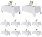 10 Pack White Table Cloths 70x120 Inch for 6-8 Ft Rectangle Tables in 70x120 Inch in White