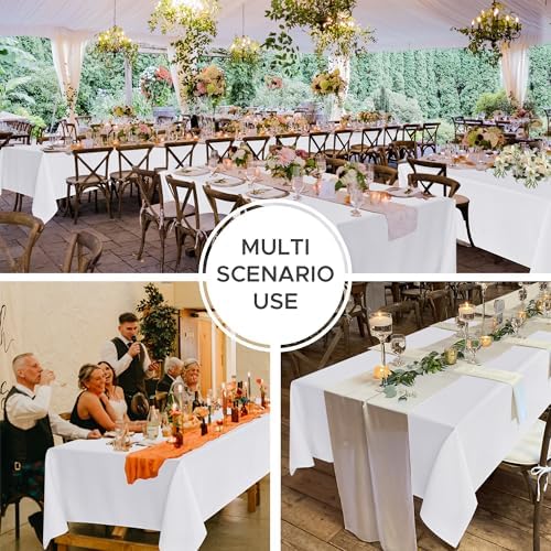 10 Pack White Table Cloths 70x120 Inch for 6-8 Ft Rectangle Tables in 70x120 Inch in White, alternate view 5