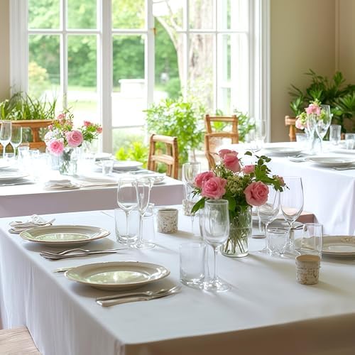 10 Pack White Table Cloths 70x120 Inch for 6-8 Ft Rectangle Tables in 70x120 Inch in White, alternate view 6