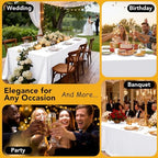 10-Pack White Tablecloths for Rectangle Tables, 54 x 108 Inches in 54 x 108 Inches, alternate view 5