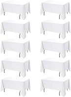 10-Pack White Tablecloths for Rectangle Tables, 60 x 120 Inches in 60 x 120 Inches in White