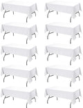 10-Pack White Tablecloths for Rectangle Tables, 60 x 84 Inches in 60 x 84 Inches