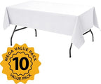 10-Pack White Tablecloths for Rectangle Tables, 60 x 84 Inches in 60 x 84 Inches, alternate view 2