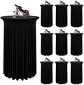 10 Packs Black Round Cocktail Table Skirt 24"x 43"