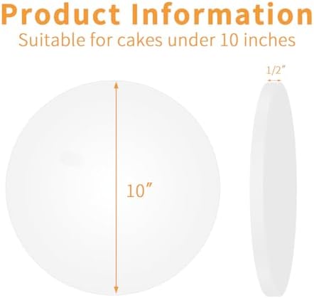 10 Packs Cake Boards 10 Inch Round - Sturdy 1/2" Thick Cake Drum, Cake Base Sturdy Multiple Layers of Corrugated, alternate