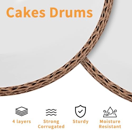 10 Packs Cake Boards 10 Inch Round - Sturdy 1/2" Thick Cake Drum, Cake Base Sturdy Multiple Layers of Corrugated, alternate