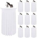 10 Packs White Round Cocktail Table Skirt 24"x 43"