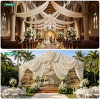 10 Panels 5ft(W) x 20ft(L) Beige Ceiling Drapes for Wedding Parties, alternate view 6