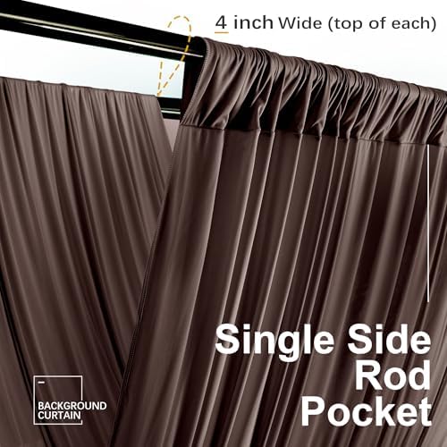 10 Panels 5ft(W) x 20ft(L) Brown Ceiling Drapes for Wedding Parties, alternate view 5