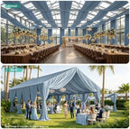 10 Panels 5ft(W) x 20ft(L) Dusty Blue Ceiling Drapes for Wedding Parties, alternate view 6