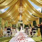 10 Panels 5ft(W) x 20ft(L) Gold Backdrop Curtain for Wedding Parties, alternate view 3