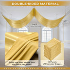 10 Panels 5ft(W) x 20ft(L) Gold Backdrop Curtain for Wedding Parties, alternate view 6