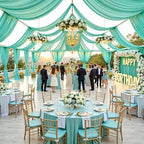 10 Panels 5ft(W) x 20ft(L) Mint Green Ceiling Drapes for Wedding Parties