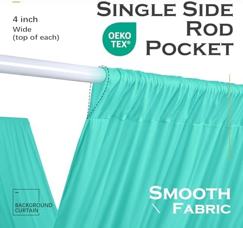 10 Panels 5ft(W) x 20ft(L) Mint Green Ceiling Drapes for Wedding Parties, alternate view 3