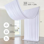 10 Panels 5ft(W) x 20ft(L) White Ceiling Drapes for Wedding Parties, alternate view 3